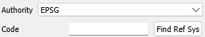 Georeferencer authority code entry dialog