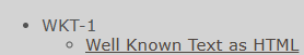 Clicking the WKT-1 as HTML link on the reference system page